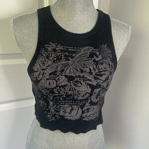 Garage Black Cropped Tank Size P/S EUC